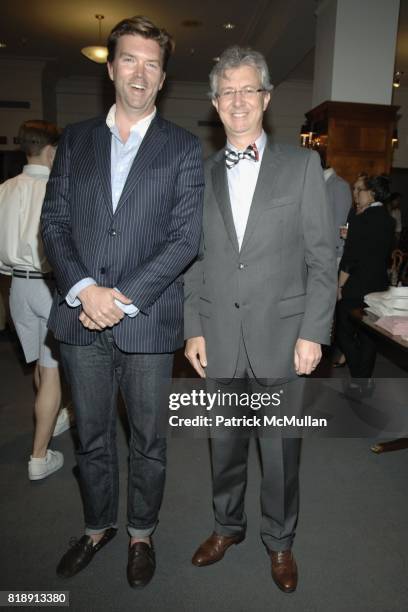 Paul Sadowski and Claudio del Vecchio attend Launch of Social Primer for BROOKS BROTHERS Limited Edition Bow Tie Collection at Brooks Brothers on May...