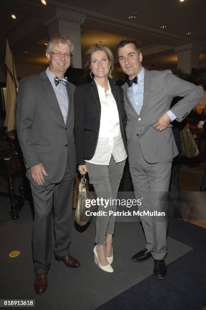 Claudio del Vecchio, Lucy Sykes Rellie and Euan Rellie attend Launch of Social Primer for BROOKS BROTHERS Limited Edition Bow Tie Collection at...