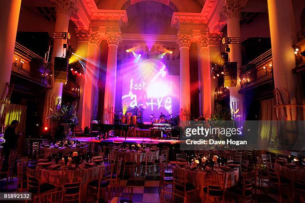 The venue interior is pictured at the Black Ball UK in aid of 'Keep A Child Alive' HIV/AIDS charity at St John's, Smith Square on July 10, 2008 in...