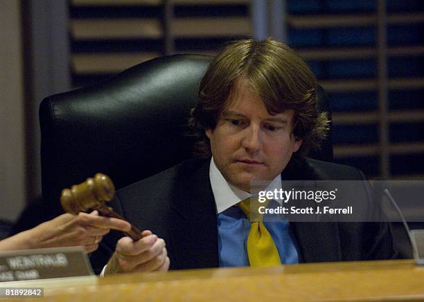July 10: Republican Donald F. McGahn takes the gavel as he was chosen to be chairman during the meeting of the Federal Election Commission to elect a...