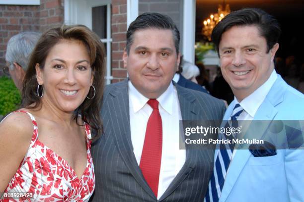 Tamara Holliday, Al Lhota and Jean Doyen De Montaylou attend Sachiko Goodman Hosts the Annual BRUCE MUSEUM PATRON PARTY at Private Residence on May...