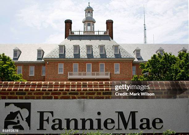 The Fannie Mae headquarters is seen July 10, 2008 in Washington, DC. Shares in Fannie Mae and Freddie Mac have dropped to their lowest levels in 17...