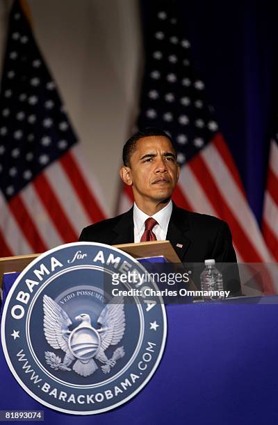 Senator and presumptive Democratic Presidential nominee Barack Obama attends a meeting of Democratic Governors June 20,2008 at the Chicago History...