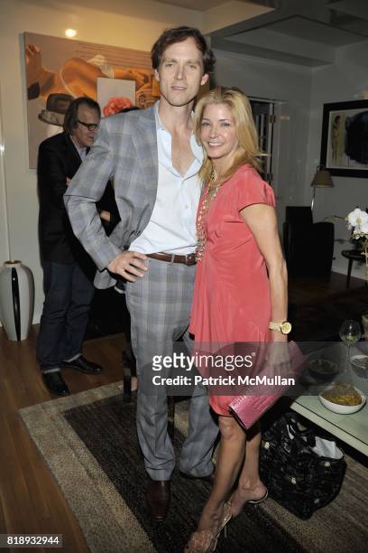 Charles Askegard and Candace Bushnell attend Book Party hosted by Anne and Jay McInerney Celebrating "The Carrie Diaries" by Candace Bushnell at...