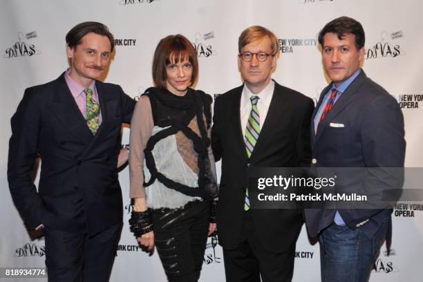 Hamish Bowles, Lorry Newhouse, George Steel and Michael Bruno attend NYC Opera DIVAS Shop for Opera at 82 Mercer on May 20, 2010 in New York City.