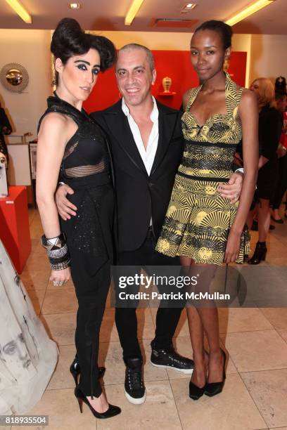 Ladyfag, Liborio Capizzi and Guest attend BARNEYS NEW YORK Celebrates FORNASETTI at Barneys on May 14, 2010 in New York City.