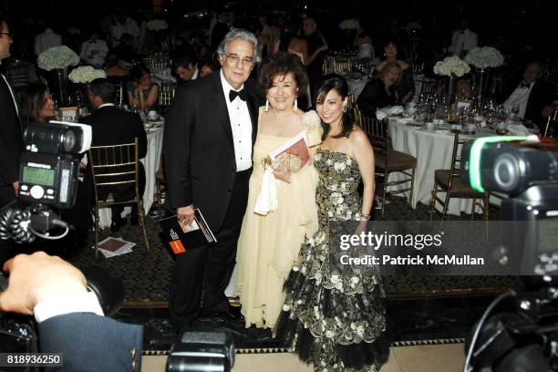 Placido Domingo, Marta Ornelas and Nazira Handal attend EL MUSEO'S 2010 Annual Gala at Cipriani 42nd Street on May 27th, 2010 in New York City.