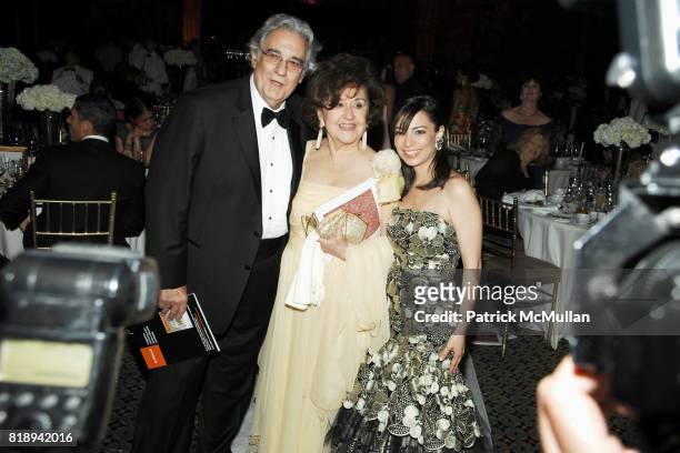 Placido Domingo, Marta Ornelas and Nazira Handal attend EL MUSEO'S 2010 Annual Gala at Cipriani 42nd Street on May 27th, 2010 in New York City.