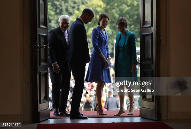 German President Frank-Walter Steinmeier, Prince William, Duke of Cambridge, Catherine, Duchess of Cambridge, and German First Lady Elke Buedenbender...