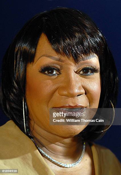 Singer Patti Labelle poses as she and Rock and Roll Hall of Fame Inductee and Grammy Award Winner Kenny Gamble speak with the media at the National...