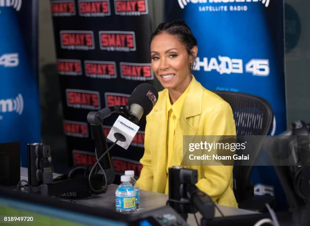 Actress Jada Pinkett Smith visits 'Sway in the Morning' with Sway Calloway on Eminem's Shade 45 at the SiriusXM Studios on July 19, 2017 in New York...