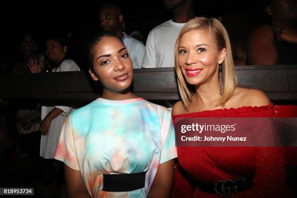 Erica Vorters and Erika Liles attend the Verizon & 300 Entertainment Announcement launch party for #freestyle50 on July 18, 2017 in New York City.