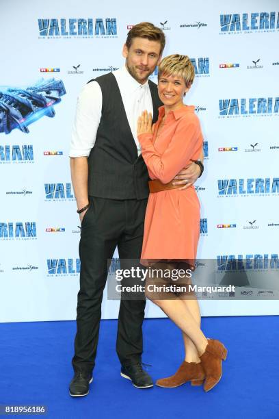 July 19: Steve Windolf and Kerstin Landsmann attend the German premiere of the 'Valerian - Die Stadt der Tausend Planeten' at CineStar on July 19,...