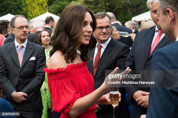 Catherine, Duchess of Cambridge attends The Queen's Birthday Party at the British Ambassadorial Residence on the first day of their visit to Germany...