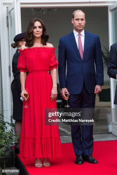 Prince William, Duke of Cambridge and Catherine, Duchess of Cambridge attend The Queen's Birthday Party at the British Ambassadorial Residence on the...