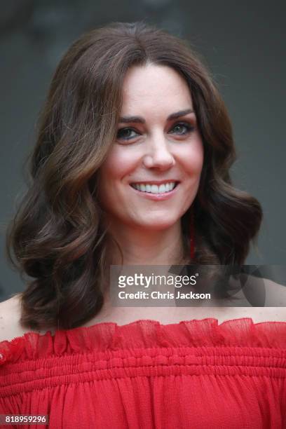 Prince William, Duke of Cambridge and Catherine, Duchess of Cambridge attend The Queen's Birthday Party at the British Ambassadorial Residence during...