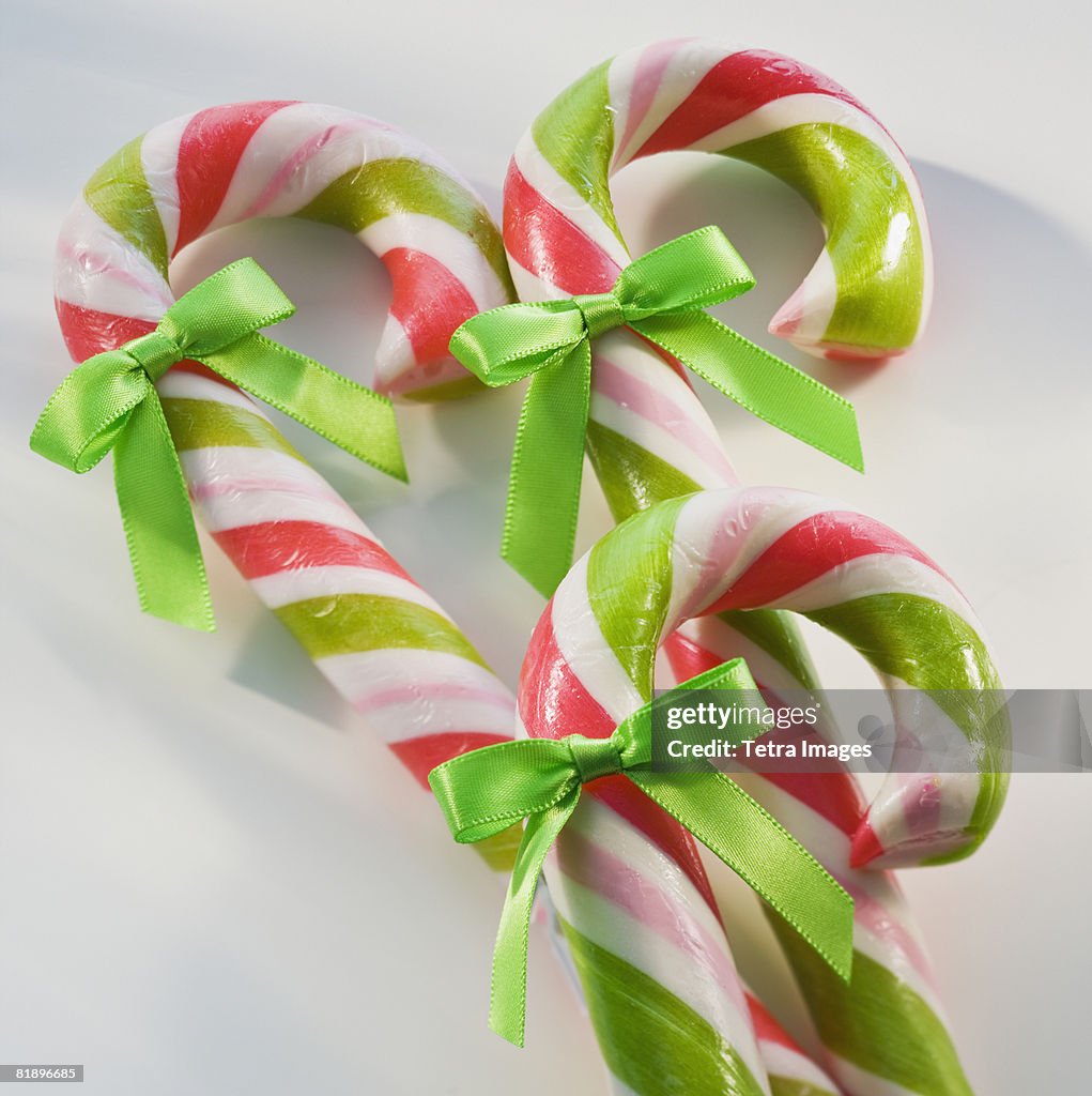 Close up of candy canes