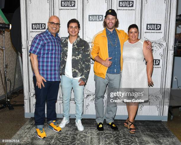 Writer/director Tony Leondis, Jake T. Austin, T.J. Miller and producer Michelle Raimo Kouyate attend the Build Series to discuss the new movie "The...