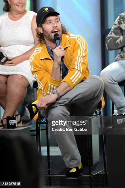 Actor T.J. Miller attends the Build Series to discuss the new movie "The Emoji Movie" at Build Studio on July 19, 2017 in New York City.