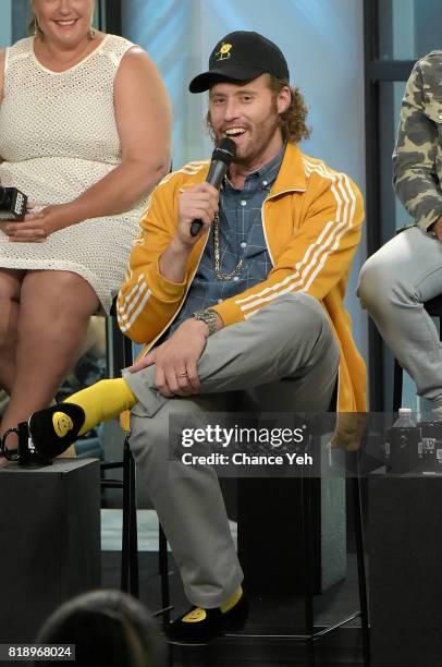 Miller attends Build series to discuss their new movie "The Emoji Movie" at Build Studio on July 19, 2017 in New York City.