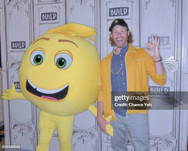 Miller attends Build series to discuss their new movie "The Emoji Movie" at Build Studio on July 19, 2017 in New York City.