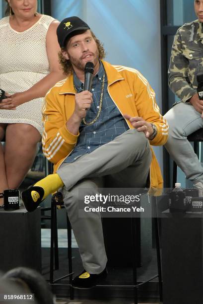 Miller attends Build series to discuss their new movie "The Emoji Movie" at Build Studio on July 19, 2017 in New York City.