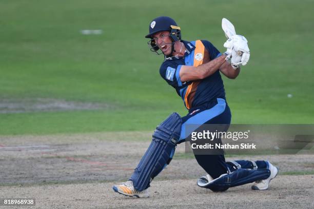 Wayne Madsen of Derbyshire Falcons batting during the NatWest T20 Blast match between Worcestershire Rapids and Derbyshire Falcons at New Road on...