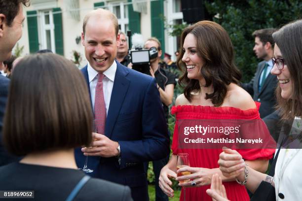 Prince William, Duke of Cambridge and Catherine, Duchess of Cambridge attend The Queen's Birthday Party at the British Ambassadorial Residence on the...