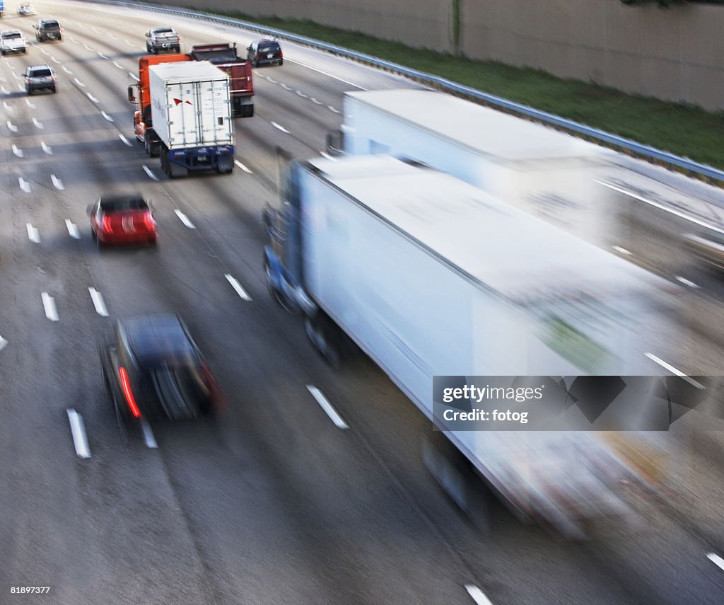 Fast highway traffic