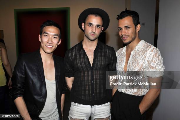 Michael Kei Young, Barrett Reeves and Adriel Daniels attend Active Liberty Institute presents "IDENTITIES" ART PARTY at Phillips de Pury & Company on...