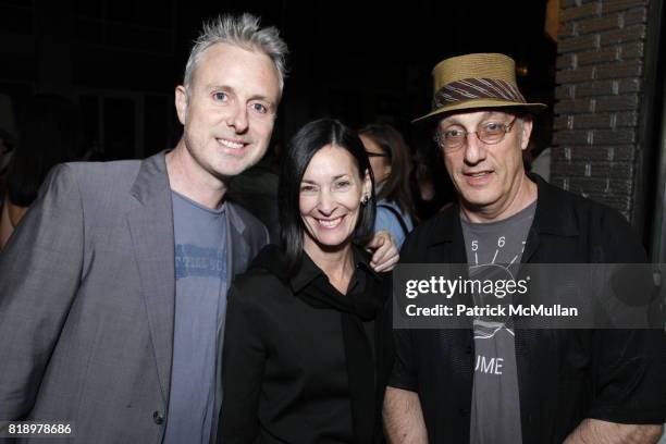 David Art Wales, Peter Rosenthal and Amy Rosi attend SHEPARD FAIREY "May Day" Exhibition Opening Reception at Deitch Projects on May 1, 2010 in New...