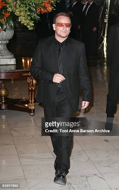 Prince Albert II of Monaco and Charlene Wittstock arrive at the 'Unite For A Better World Gala Dinner' on September 2, 2007 at the Hotel de Paris in...