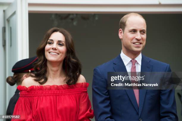 Prince William, Duke of Cambridge and Catherine, Duchess of Cambridge attend The Queen's Birthday Party at the British Ambassadorial Residence on the...