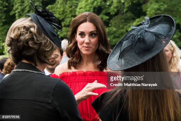Catherine, Duchess of Cambridge attends The Queen's Birthday Party at the British Ambassadorial Residence on the first day of their visit to Germany...