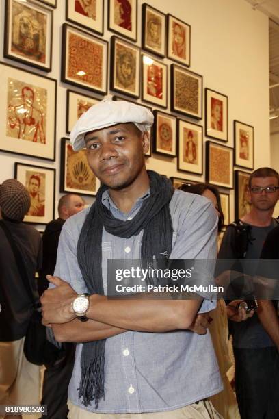 Spooky attends SHEPARD FAIREY "May Day" Exhibition Opening Reception at Deitch Projects on May 1, 2010 in New York.