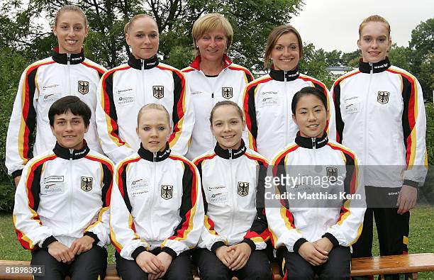 Team Germany Gymnastics squad photo Oksana Chusovitina, Anja Brinker, Joeline Moebius, Kim Bui Marie-Sophie Hindermann, Katja Abel, Ursula Koch ,...