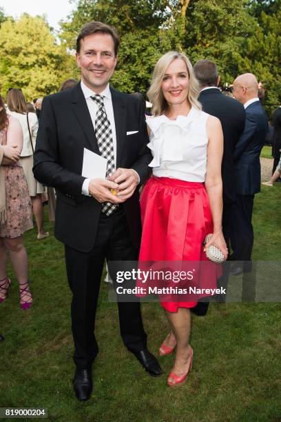 Steffen Seibert and Sophia Seibert attend The Queen's Birthday Party at the British Ambassadorial Residence on the first day of the royal couples...