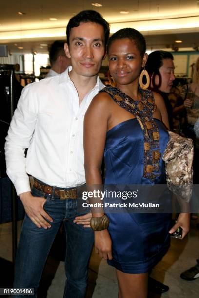 Alex Lopez and Sonya Holley attend "Denim before Dark" a celebration of the launch of HUDSON COLLECTION at Barney's on May 1, 2010 in New York.