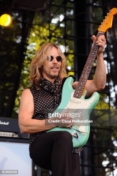 Tommy Shaw of Styx performs in concert at the Marymoor Amphitheater on July 10, 2008 in Redmond, Washington.