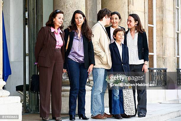 Yolanda Pulecio Betancourt, Astrid Betancourt, Lorenzo Betancourt, Ingrid Betancourt, Stanislas, son of her sister Astrid and Melanie Betancourt pose...