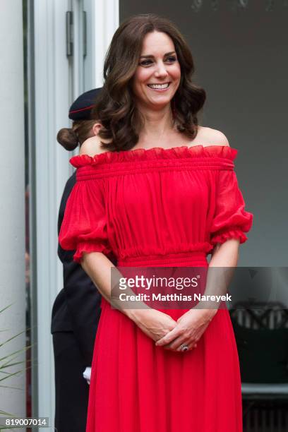 Catherine, Duchess of Cambridge attends The Queen's Birthday Party at the British Ambassadorial Residence on the first day of their visit to Germany...