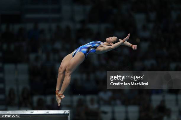Pandelela Pamg of Malaysia competes in the final of the Women's 10m Platform during day six of the FINA World Championships, on July 19, 2017 in...