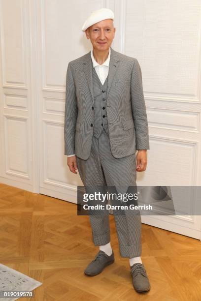 Stephen Jones attends the Dior cocktail party to celebrate the launch of Dior Catwalk by Alexander Fury on July 19, 2017 in London, England.