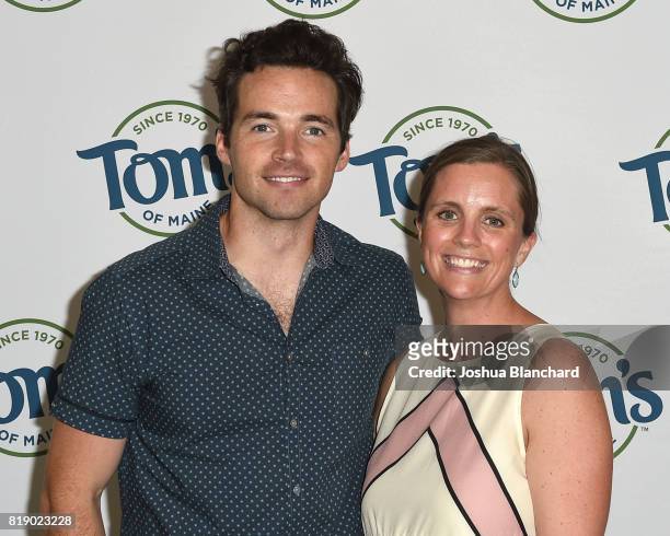 Actor Ian Harding and Lindsey Seavey of Tom's Of Maine attend Tom's Of Maine Luminous White Summer Bash on July 19, 2017 in Beverly Hills, California.