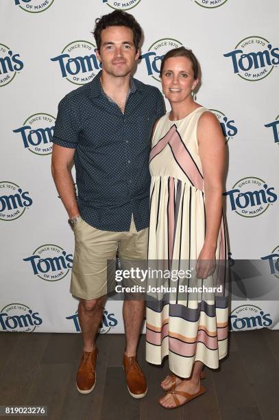 Actor Ian Harding and Lindsey Seavey of Tom's Of Maine attend Tom's Of Maine Luminous White Summer Bash on July 19, 2017 in Beverly Hills, California.