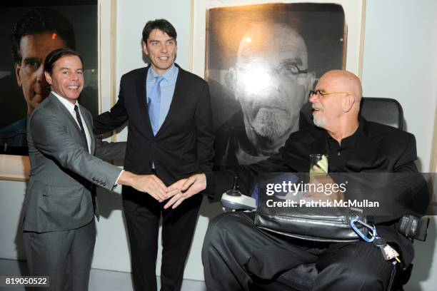 Andy Spade, Tim Armstrong and Chuck Close attend AOL Celebrates Project on Creativity with CHUCK CLOSE at New Museum on May 26, 2010 in New York City.