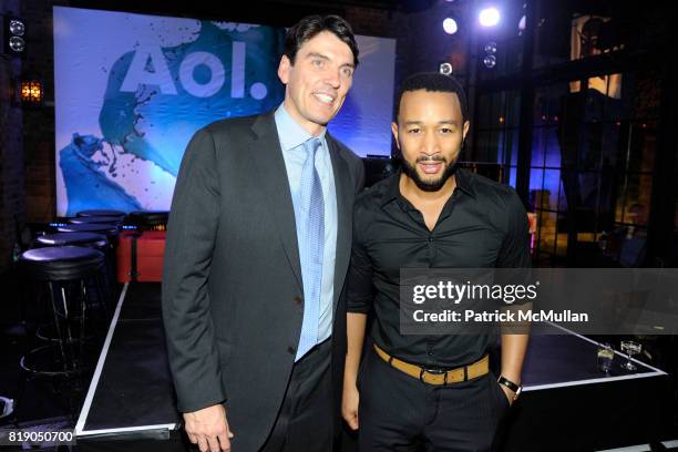 Tim Armstrong and John Legend attend AOL's 25th Birthday Bash at The Bowery Hotel on May 26th, 2010 in New York City.