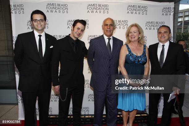 Johnny Iuzzini, Phil Suarez, Susan Ungaro and Jean-Georges Vongerichten attend James Beard Foundation Awards 2010 at Lincoln Center on May 3, 2010 in...