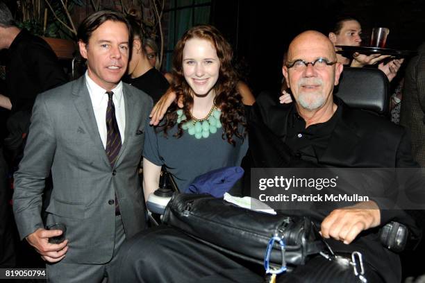 Andy Spade, Rachel Brosnahan and Chuck Close attend AOL's 25th Birthday Bash at The Bowery Hotel on May 26th, 2010 in New York City.