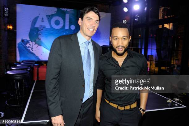 Tim Armstrong and John Legend attend AOL's 25th Birthday Bash at The Bowery Hotel on May 26th, 2010 in New York City.